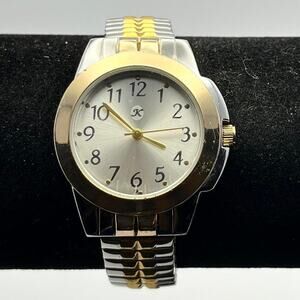 Gold silver mens watch